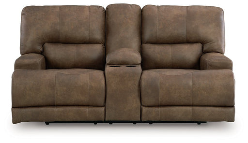 Beckley Place Power Reclining Loveseat with Console - Faith Furniture (Manhattan, KS)