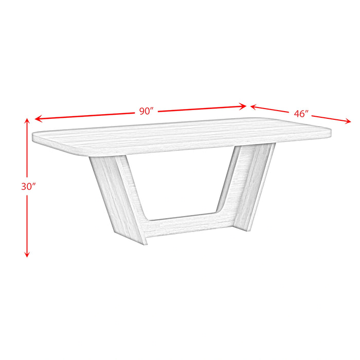 Ridgemont Rectangular Dining Table in Black with Grain