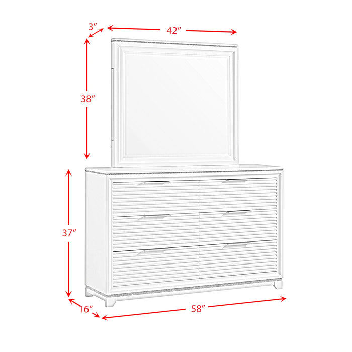Denmark Dresser and Mirror Set in White