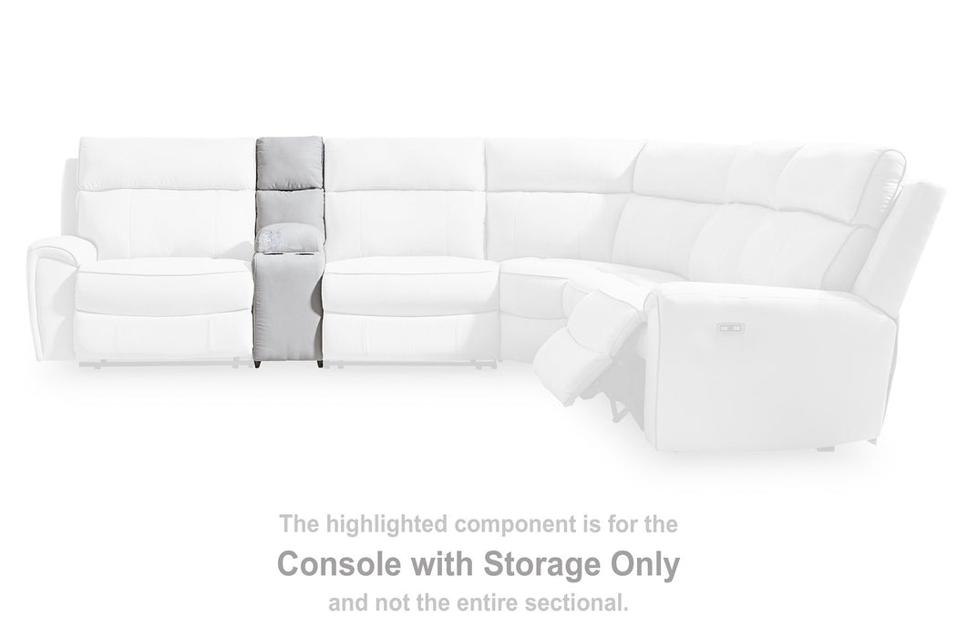 Social Pointe Reclining Sectional with Storage Console - Faith Furniture (Manhattan, KS)