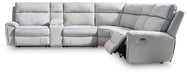 Social Pointe Reclining Sectional with Storage Console - Faith Furniture (Manhattan, KS)