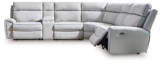 Social Pointe Reclining Sectional with Storage Console - Faith Furniture (Manhattan, KS)