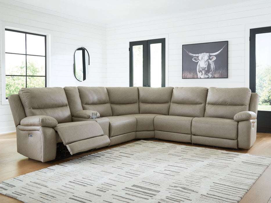 Narwhal Place Reclining Sectional with Storage Console - Faith Furniture (Manhattan, KS)
