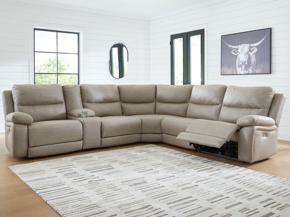 Narwhal Place Reclining Sectional with Storage Console - Faith Furniture (Manhattan, KS)