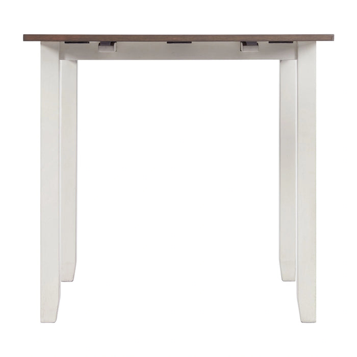 Martin 3 pc Drop Leaf Dining Set (Dark Brown Top - White Base)