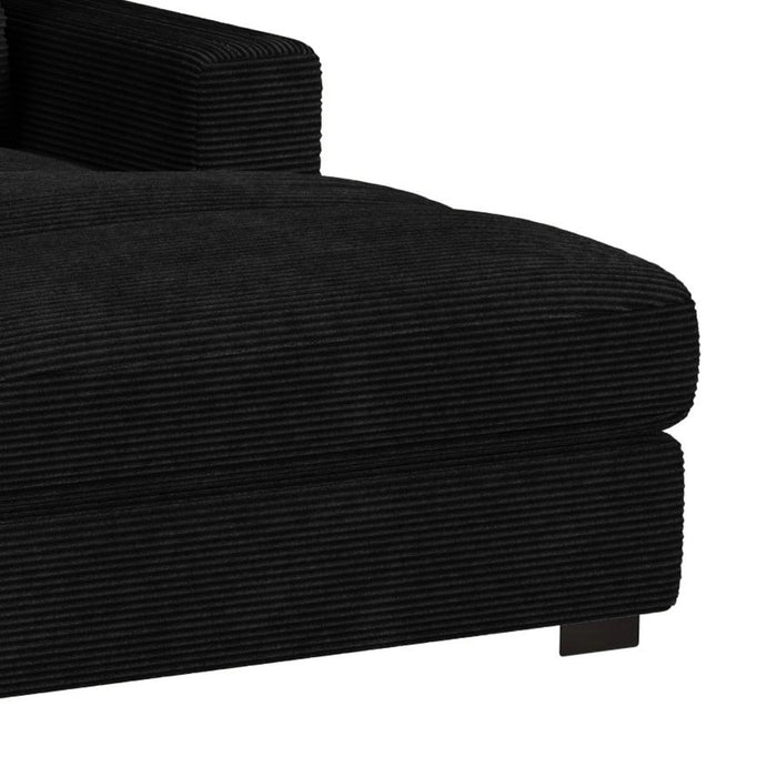 Arizona 4PC Sectional Set with RHF Chaise in Steno Black