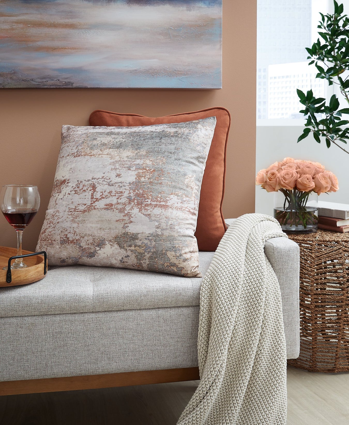 Cream/Gray/Rust