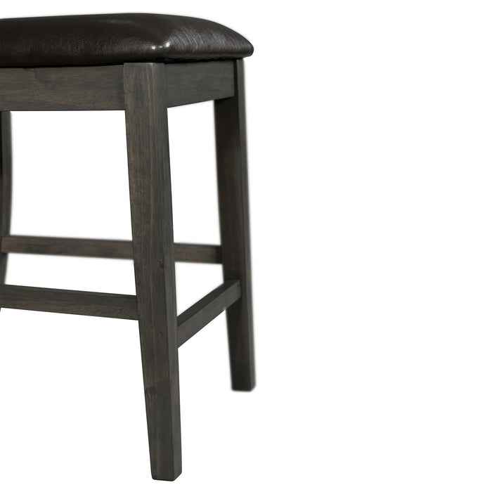 Alex Counter Side Chair W/Black PU Grey (2 Per Pack) - Faith Furniture (Manhattan, KS)
