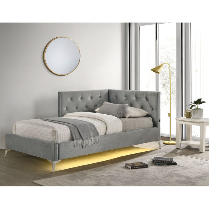 Amberley UPH Corner Bed with LED and USB - Faith Furniture (Manhattan, KS)