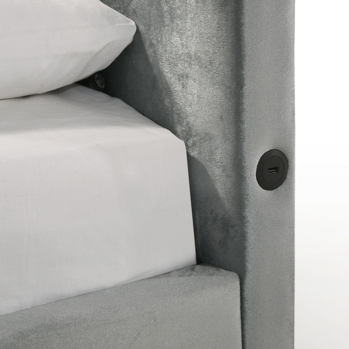 Amberley UPH Corner Bed with LED and USB - Faith Furniture (Manhattan, KS)