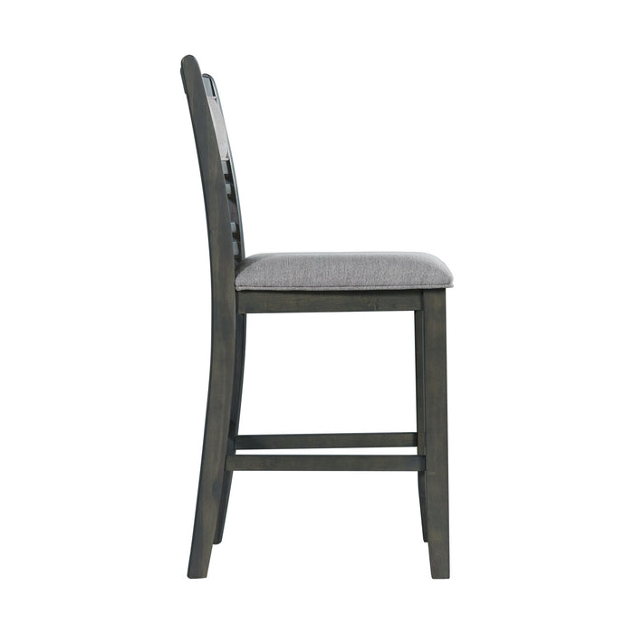 Amherst Counter Side Chair W/Fabric Cushion Grey Finish (2 Per Pack)