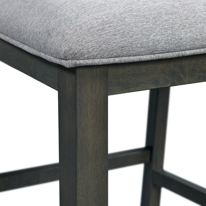 Amherst Dining Side Chair W/Fabric Cushion Side Stretcher Grey Finish (2 Per Pack) - Faith Furniture (Manhattan, KS)