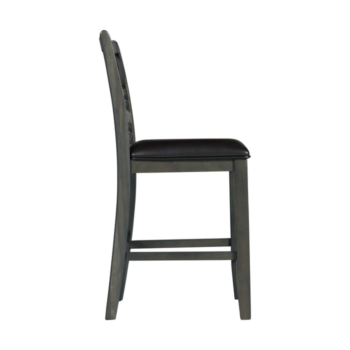 Amherst Counter Side Chair W/PU Cushion Grey Finish (2 Per Pack)