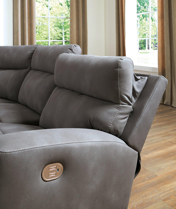 Next-Gen DuraPella Power Reclining Sectional Loveseat - Faith Furniture (Manhattan, KS)