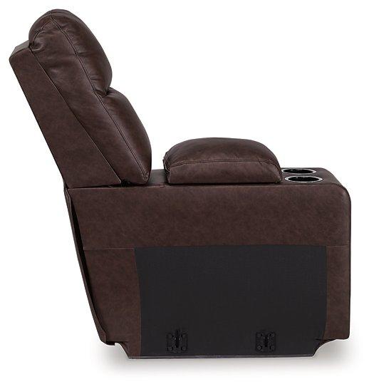 Punch Up Power Reclining Sectional Loveseat with Console - Faith Furniture (Manhattan, KS)
