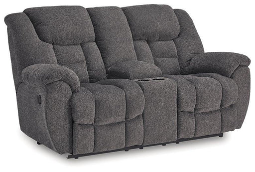 Foreside Reclining Loveseat with Console - Faith Furniture (Manhattan, KS)