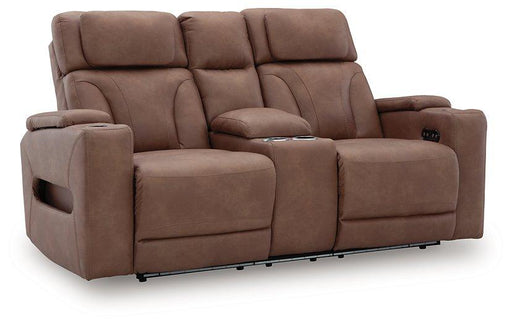 Clean-Slate Power Reclining Loveseat with Console - Faith Furniture (Manhattan, KS)