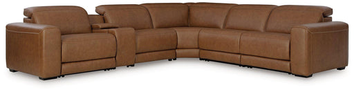 Magic Man Power Reclining Sectional with Console - Faith Furniture (Manhattan, KS)