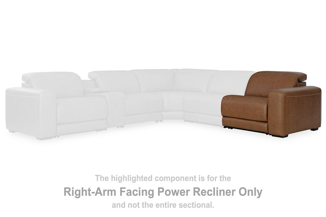 Magic Man Power Reclining Sectional with Console - Faith Furniture (Manhattan, KS)