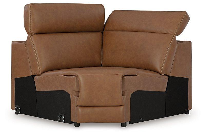 Magic Man Power Reclining Sectional with Console - Faith Furniture (Manhattan, KS)