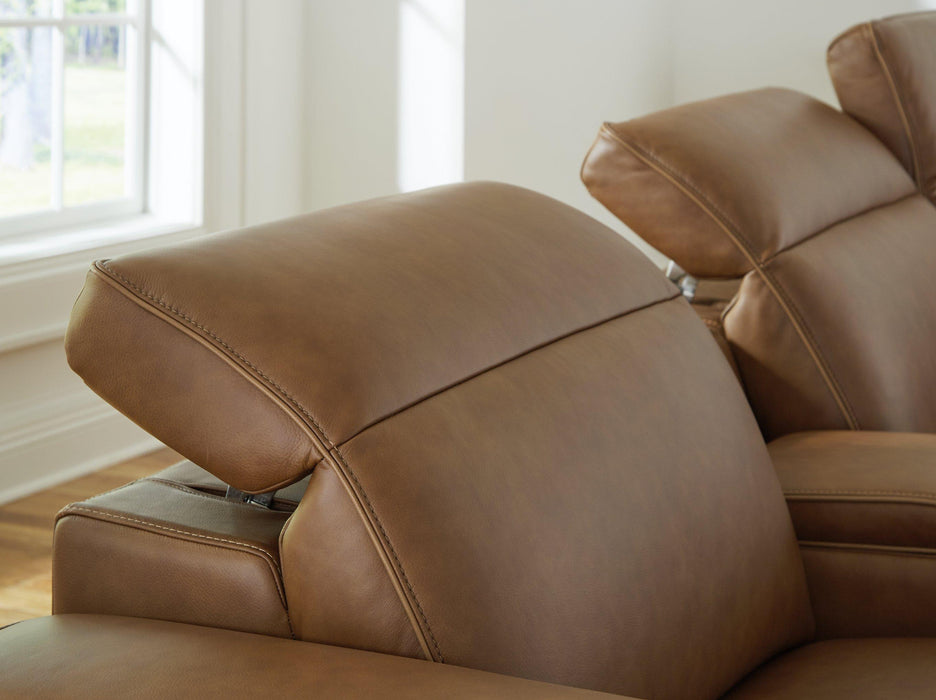 Magic Man Power Reclining Sectional Loveseat with Console - Faith Furniture (Manhattan, KS)