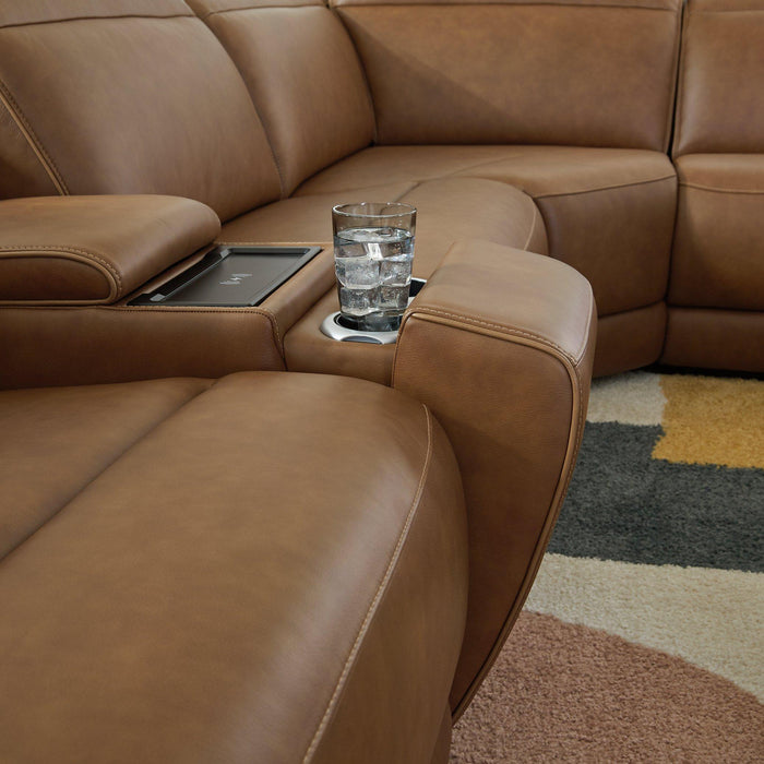 Magic Man Power Reclining Sectional with Console - Faith Furniture (Manhattan, KS)