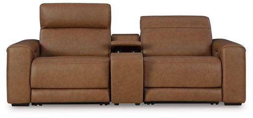 Magic Man Power Reclining Sectional Loveseat with Console - Faith Furniture (Manhattan, KS)
