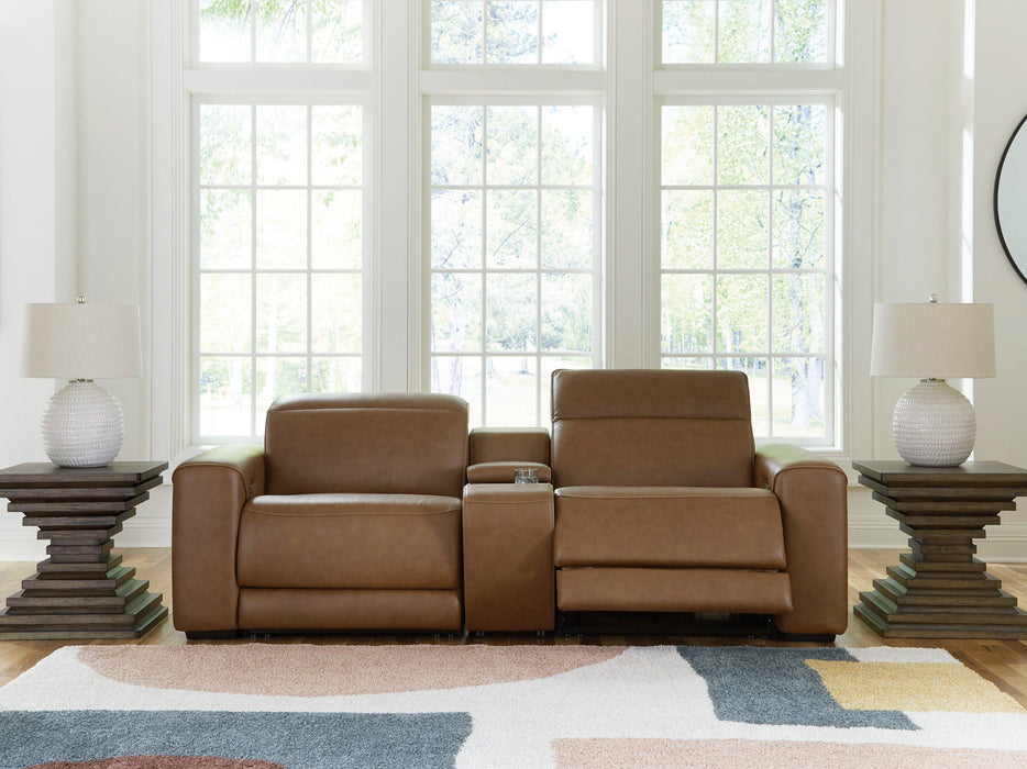 Magic Man Power Reclining Sectional Loveseat with Console - Faith Furniture (Manhattan, KS)