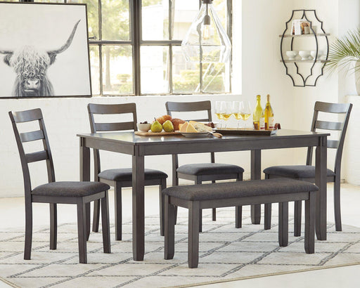 Bridson Dining Table and Chairs with Bench (Set of 6) - Faith Furniture (Manhattan, KS)