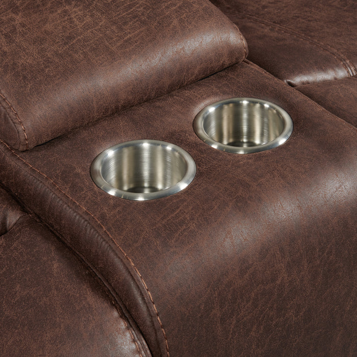 Atlantis 3PC Living Room Set in Heritage Brown-Sofa, Loveseat & Recliner