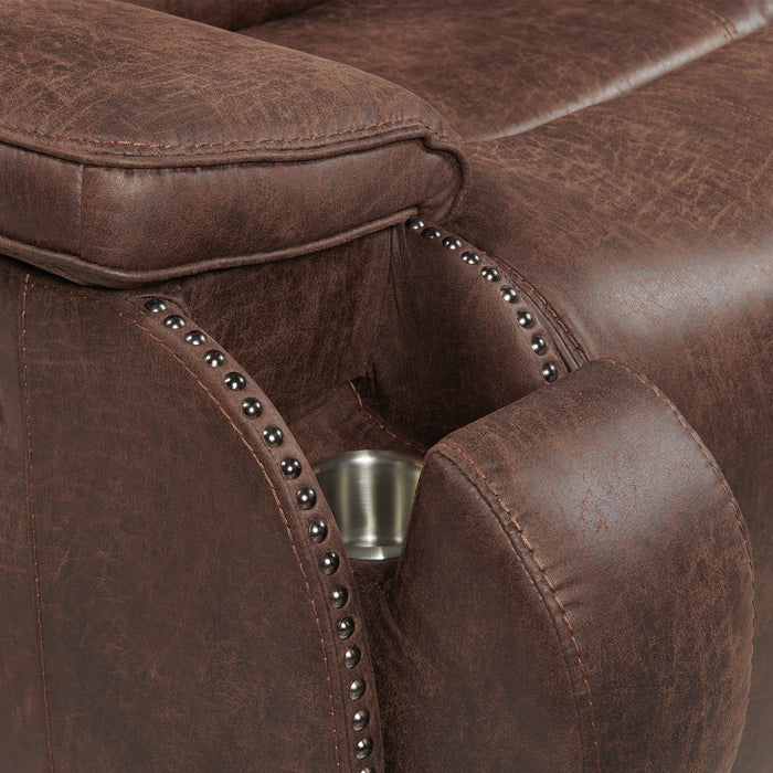 Atlantis 3PC Living Room Set in Heritage Brown-Sofa, Loveseat & Recliner