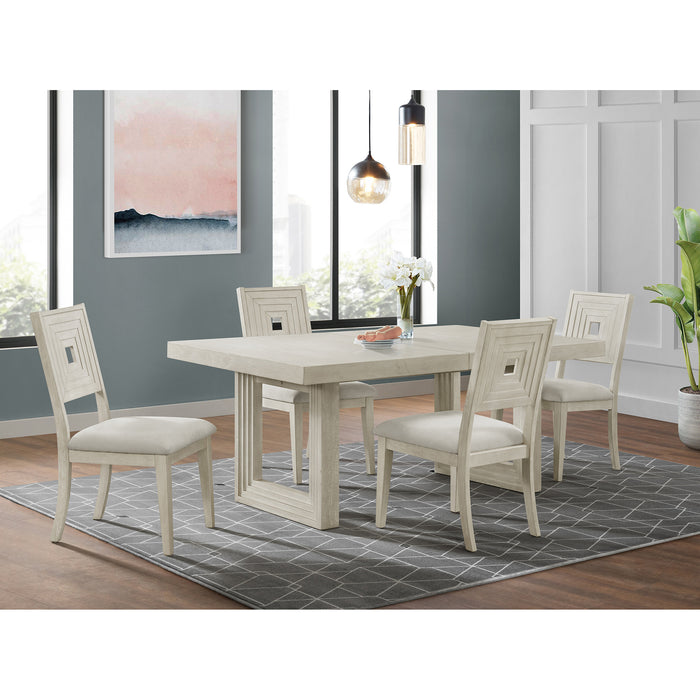Avalanche Standard Height Dining Set in Antique White-Table and Four Chairs - Faith Furniture (Manhattan, KS)