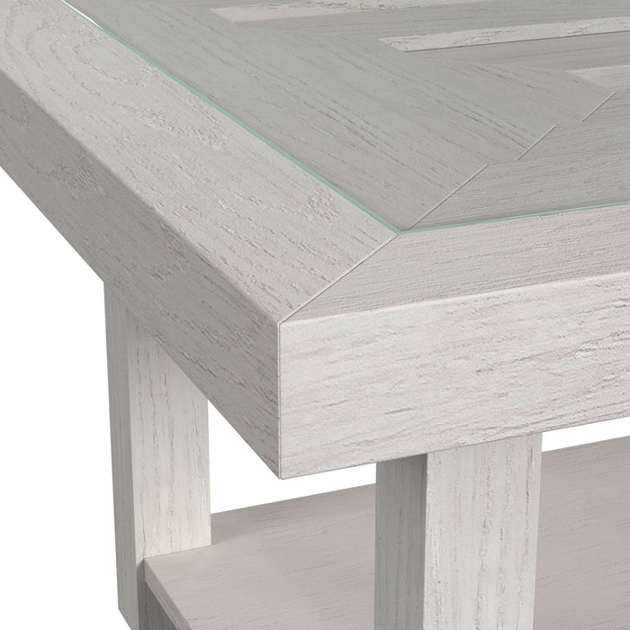 Avalanche 3PC Occasional Table Set in Antique White-Coffee Table, End Table & Sofa Table
