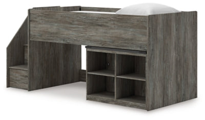 Frandern Loft Bed with Bookcase Storage - Faith Furniture (Manhattan, KS)
