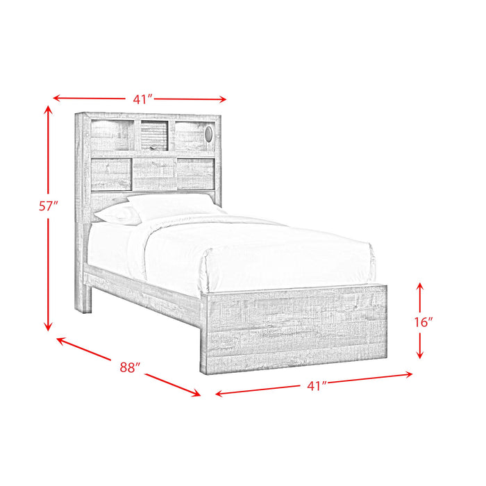 Bailey Bookcase Panel Bedroom Set with Bluetooth - Faith Furniture (Manhattan, KS)
