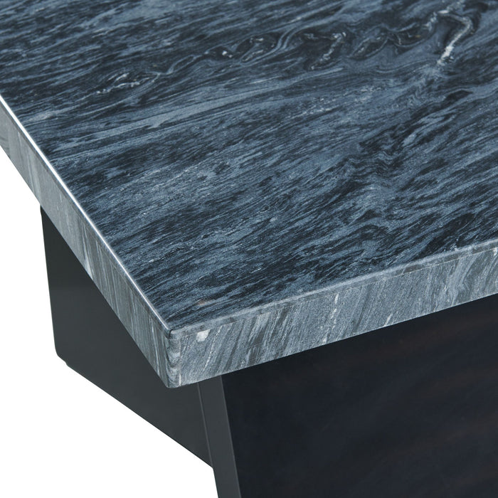 Beckley End Table Complete in Dark Marble Top