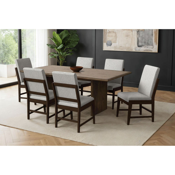 Brisbane Standard Height Dining Set in Brown-Table and Four Fabric Chairs - Faith Furniture (Manhattan, KS)