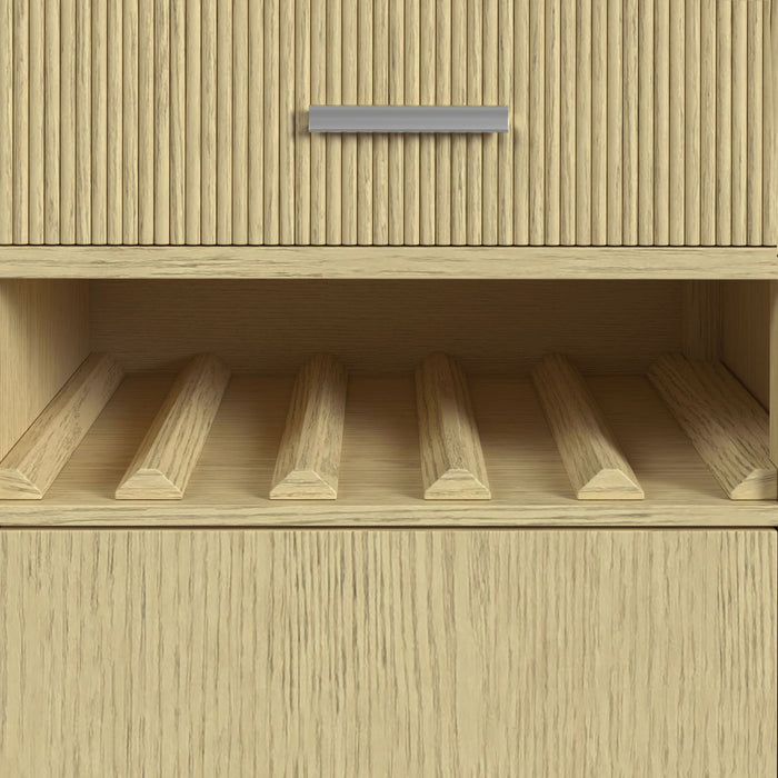 Cambrie Buffet with LED and Power in Off-White and Natural - Faith Furniture (Manhattan, KS)