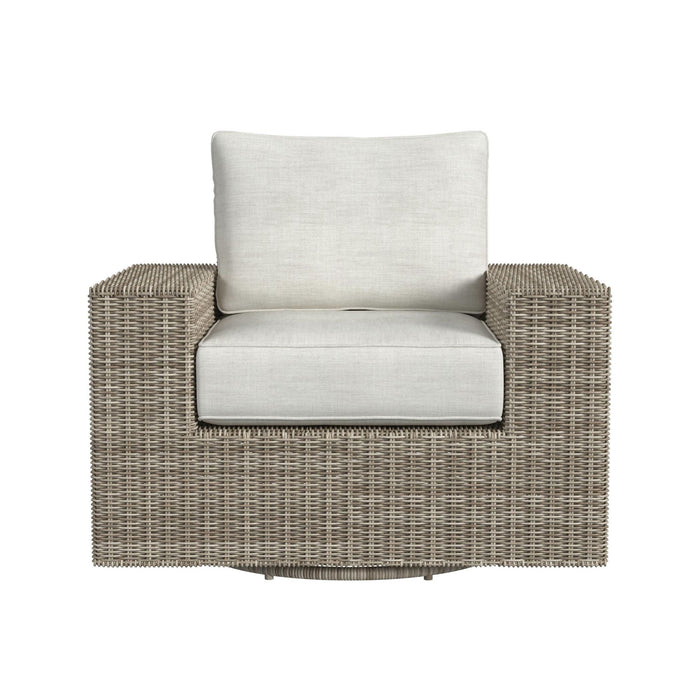 Carmona Swivel Chair - Natural and Olefin Beige - Faith Furniture (Manhattan, KS)