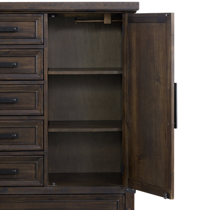 Colorado City 6-Drawer Door Chest in Charcoal