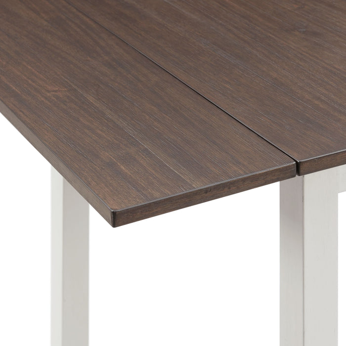 Martin 3 pc Drop Leaf Dining Set (Dark Brown Top - White Base) - Faith Furniture (Manhattan, KS)