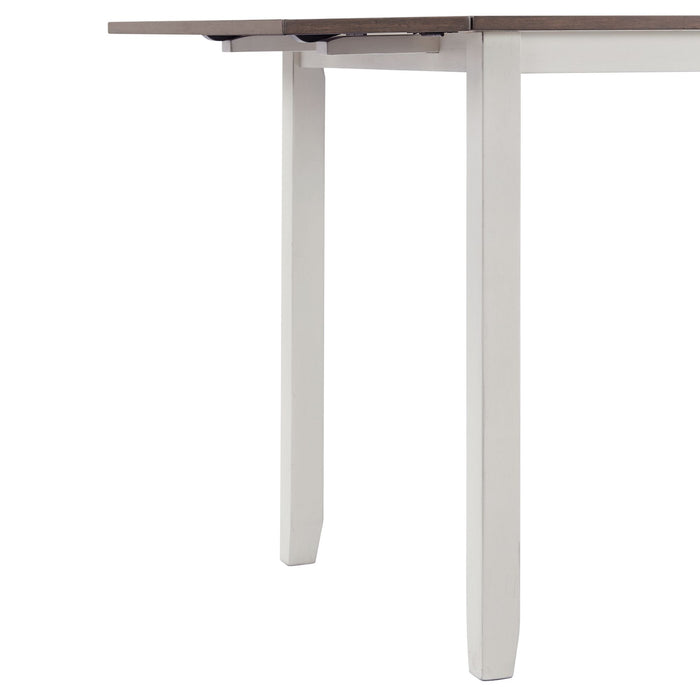 Martin 3 pc Drop Leaf Dining Set (Dark Brown Top - White Base) - Faith Furniture (Manhattan, KS)