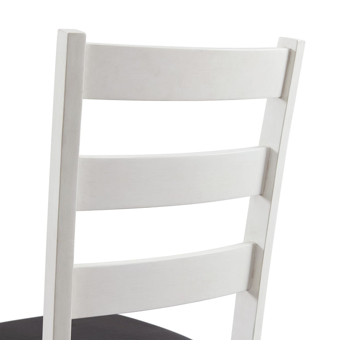 Martin 3 pc Drop Leaf Dining Set (Dark Brown Top - White Base) - Faith Furniture (Manhattan, KS)