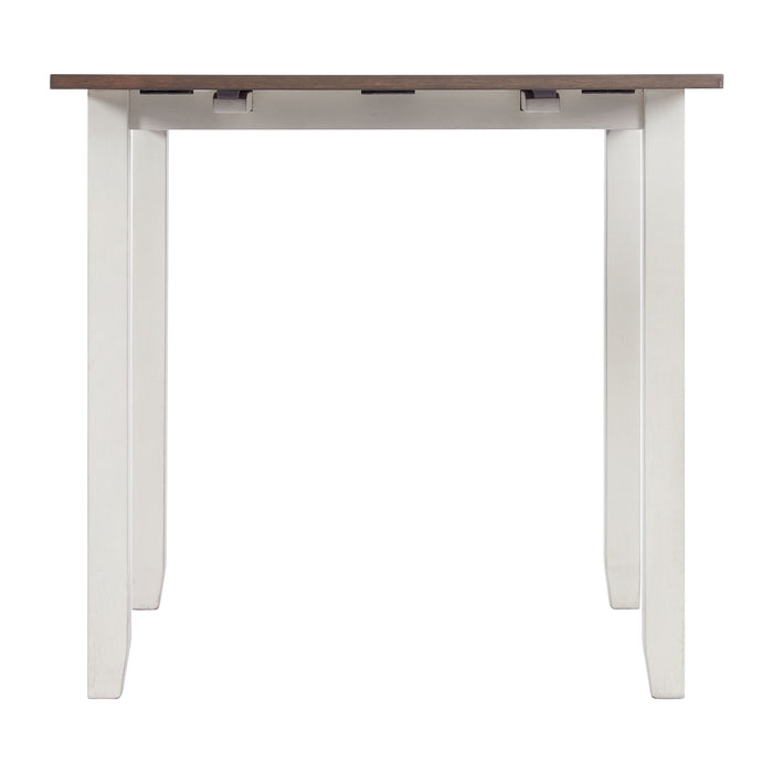 Martin 3 pc Drop Leaf Dining Set (Dark Brown Top - White Base) - Faith Furniture (Manhattan, KS)