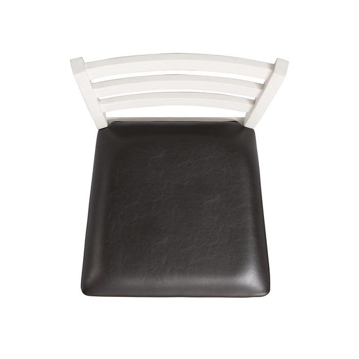 Martin 3 pc Drop Leaf Dining Set (Dark Brown Top - White Base) - Faith Furniture (Manhattan, KS)