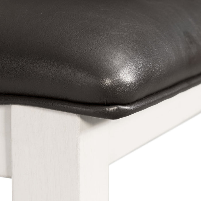 Martin 3 pc Drop Leaf Dining Set (Dark Brown Top - White Base) - Faith Furniture (Manhattan, KS)