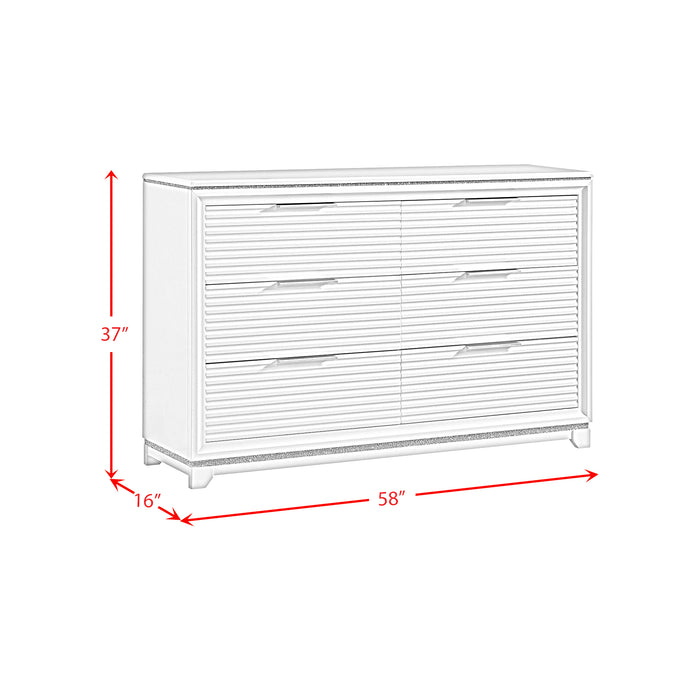 Denmark 6-Drawer Dresser in White - Faith Furniture (Manhattan, KS)