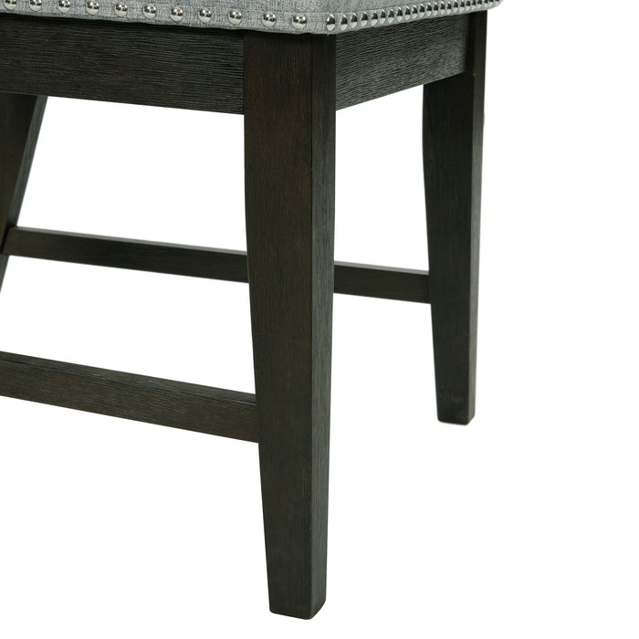 Donovan 7PC Standard Height Dining Set-Table, Four Side Chairs & Two Arm Chairs in Gray - Faith Furniture (Manhattan, KS)