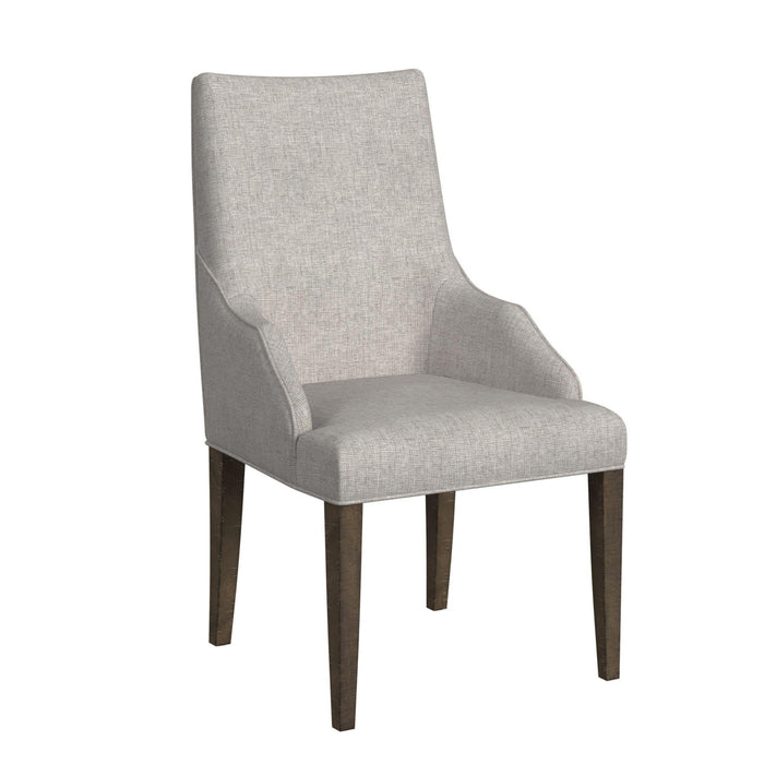 Yellowstone Dining Host Chair with Grey Fabric in Medium Brown (2 Per Carton) - Faith Furniture (Manhattan, KS)