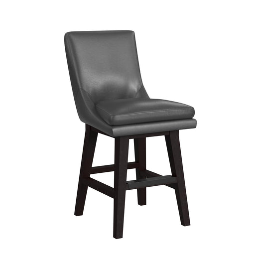 Villanova Swivel Counter Stool with Pewter PU in Espresso (2 Per Carton) - Faith Furniture (Manhattan, KS)